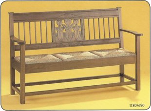 Jugendstil-Art Bank, Eiche natur